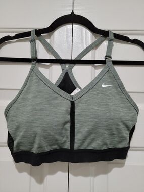 Nike Dri-Fit Gray/Black Racerback Pull-on Sports Bra